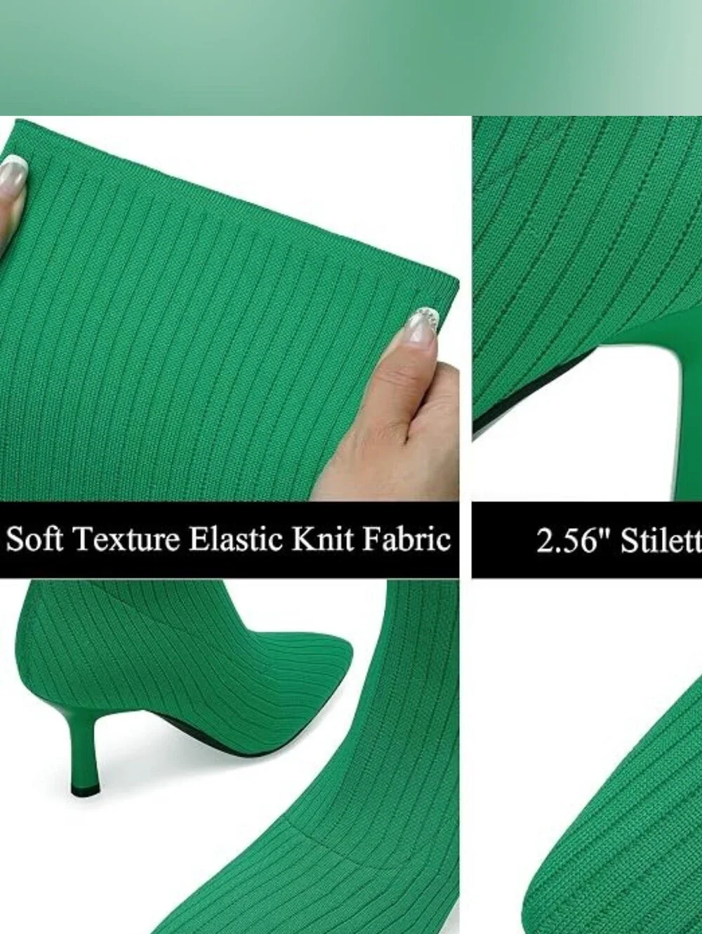 Flirty Kelly Green Over-the-Knee Stretch Sock Boots